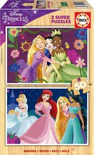 Puzzle din lemn Disney Princess Educa 2x50 piese de la 4 ani EDU19672