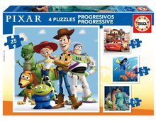 Puzzle Disney Pixar Progressive Educa 12-16-20-25 piese de la 3 ani EDU19681