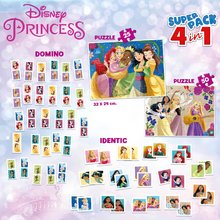 Superpack 4v1 Disney Princess Educa domino pexeso a puzzle s 25 a 50 dielikmi od 3 rokov EDU19683