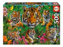 Puzzle Tiger Jungle Educa 500 darabos és Fix ragasztó 11 évtől EDU19902
