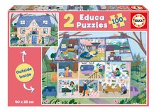 Puzzle Ház Inside&Outside House Educa 2x100 darabos 6 évtől EDU19957