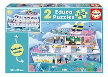 Puzzle Hajó Inside&Outside Vessel Educa 2x100 darabos 6 évtől EDU19958