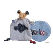 Plüss egér alvóka és kesztyűbáb Blue Denim-Doudou Kaloo 18 cm ajándékcsomagolásban legkisebbeknek kék