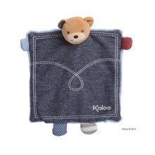 Plyšový medvedík bábkové divadlo Blue Denim-Doudou Kaloo 18 cm v darčekovom balení pre najmenších modrý