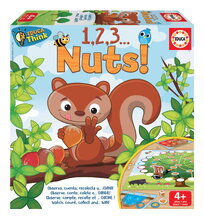 Spoločenská hra Zbieranie orieškov Think 1,2,3 Nuts Educa pre 2-4 hráčov v španielčine, angličtine, francúzštine a portugalčine od 4 rokov EDU20083