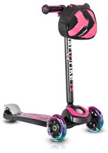 Háromkerekű roller világító kerekekkel és hátizsákkal T5 Pink smartrike állítható kormánnyal 50 kg teherbírással ST2010104