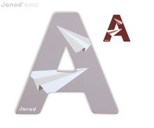  Drevené písmeno A ABCDeco Janod lepiace 10 cm od 3-6 rokov sivé/hnedé