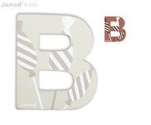 Drevené písmeno B ABCDeco Janod lepiace 9 cm béžové/hnedé od 3 rokov