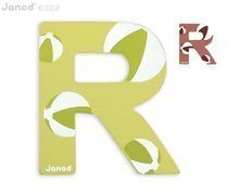  Drevené písmeno R ABCDeco Janod lepiace 9 cm od 3-6 rokov zelené/hnedé