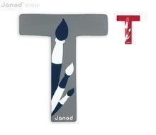 Dřevěné písmeno T ABCDeco Janod lepicí 9 cm od 3-6 let modré/červené