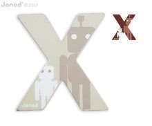 Dřevěné písmeno X ABCDeco Janod lepicí 10 cm od 3-6 let béžové/hnědé