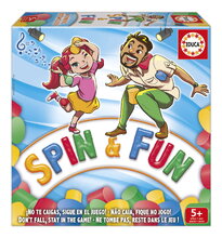 Rodinná hra Rovnováha s penovými valcami Spin & Fun Educa pre 2-4 hráčov v španielčine, angličtine, francúzštine a portugalčine od 5 rokov EDU20170
