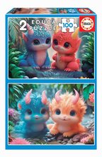 Puzzle Cute Monters Educa 2x100 dielov od 6 rokov