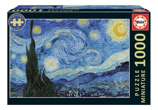 Puzzle Starry Night Miniature Educa miniatúrne 1000 dielov a Fix lepidlo