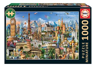 Puzzle Symbols of Europe Miniature Educa miniatúrne 1000 dielov a Fix lepidlo