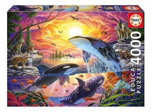 Puzzle Orcas and Wolves Living Educa 4000 dielov