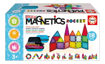 Stavebnica magnetická v puzdre Magnetics Pocket Educa 18 farebných dielikov