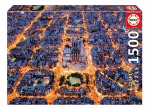 Puzzle Barcelona from the Air Educa 1500 dielov a Fix lepidlo od 11 rokov EDU20285