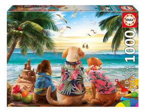 Puzzle Dogs on the Beach Educa 1000 dílků a Fix lepidlo