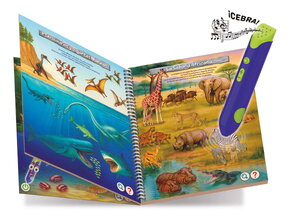 Náučná hra s interaktívnym perom Dinosaury a zvieratá Pen Educa so zvukom 8 stránok so 16 témami od 5 rokov v španielčine EDU20322