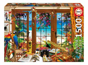 Puzzle Bird Watcher´s Widow Educa 1500 dielov a Fix lepidlo od 11 rokov EDU20333