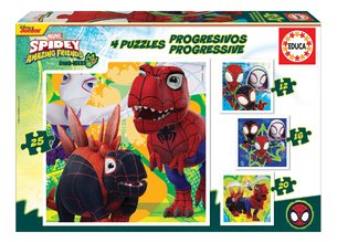 Puzzle Spidey Dino Marvel Progressive Educa progresivní 12-16-20-25 dílků