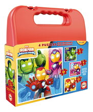 Puzzle v kufríku Iron Man and his awesome Friends Progressive Educa progresívne 6-9-12-16 dielov