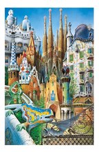 Puzzle Collage Gaudi Miniature Educa miniatúrne 1000 dielov a Fix lepidlo od 11 rokov EDU20376