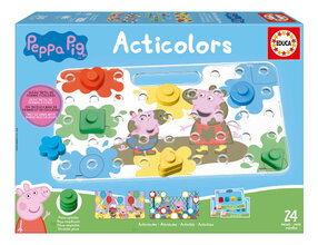 Učíme sa farby a tvary Peppa Pig Acticolors Baby Games Educa 44 vkladacích dielikov s 8 obrázkami od 24 mes EDU20382