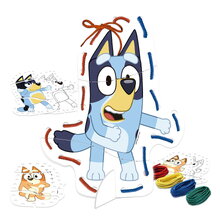 Puzzle prevliekačka Lacing with Bluey Educa 4 obrázky so 4 farebnými šnúrkami od 3 rokov EDU20399