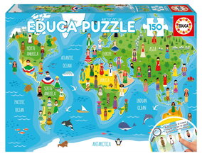 Puzzle Girls of the World Map Educa 150 dielov od 6 rokov EDU20477