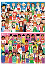Puzzle Girls of Europe & Asia Educa 2x100 dielov od 6 rokov EDU20478