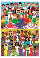 Puzzle Girls of America & Africa Educa 2x100 dielov od 6 rokov EDU20479