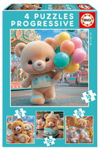 Puzzle Teddy Bears in Park Educa progresszív 12-16-20-25 darabos