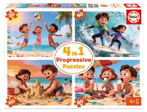 Puzzle Day at the Beach Educa progresszív 20-40-60-80 darabos 4 évtől