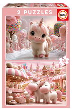 Puzzle Sweet Unicorns Educa 2x48 dielov od 3 rokov EDU20504