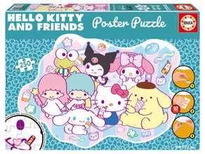 Puzzle Hello Kitty & Friends Poster Educa 250 darabos és Fix ragasztó 8 évtől