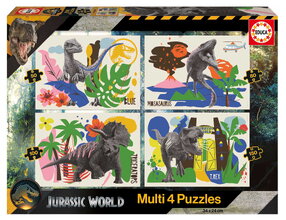 Puzzle Multi 4 Jurassic World Educa 50-80-100-150 darabos 5 évtől