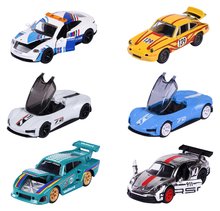 Mașinuță Porsche Motorsport Deluxe Majorette și o cutie de colecție 7,5 cm lungime 5 tipuri