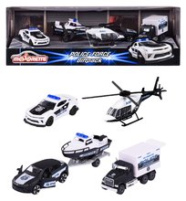 Autíčka policajné Police Force 4 Pieces Giftpack Majorette kovové dĺžka 7,5 cm sada 4 druhov v darčekovom balení