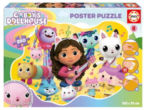 Puzzle Gabby´s Dollhouse Poster Puzzle Educa 250 darabos és Fix ragasztó 8 évtől