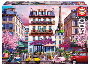 Puzzle Paris Shopping District Educa 500 darabos és Fix ragasztó