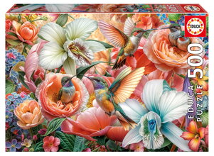 Puzzle Hummingbird Garden Educa 500 darabos és Fix ragasztó