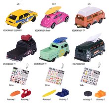 Mașinuțe VW The Originals Majorette din metal cu autocolante 7,5 cm lungime set 2 tipuri