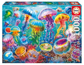 Puzzle Jellyfish Educa 1000 darabos és Fix ragasztó