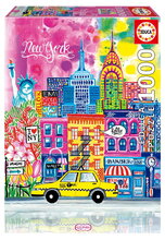 Puzzle New York By Car Pintos Educa 1000 dielov a Fix lepidlo od 11 rokov EDU20558