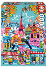Puzzle Paris By Car Pintos Educa 1000 darabos és Fix ragasztó