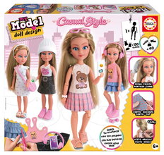 Kreatív alkotás My Model Doll Casual Style Educa Alkosd meg saját babádat városi outfitben 40 kiegészítővel 6 évtől