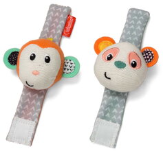 Hrkálky na ruku Opička a Panda Wrist Rattles Infantino na suchý zip od 0 měs