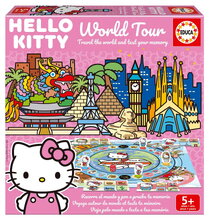 Spoločenská hra Hello Kitty World Tour Educa dosková hra pre 2 hráčov od 5 rokov v španielčine, angličtine, francúzštine a portugalčine  EDU20695